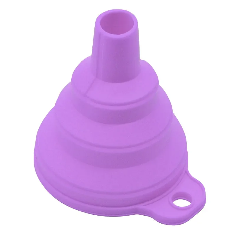 product custom mini foldable eco friendly silicone funnel kitchen utensil for water bottles and liquid transfer-1