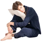 Sleepwear 2021 Cool Big Size Long Sleeve Turndown Thin Velvet Men Pajamas Men Sleepwear