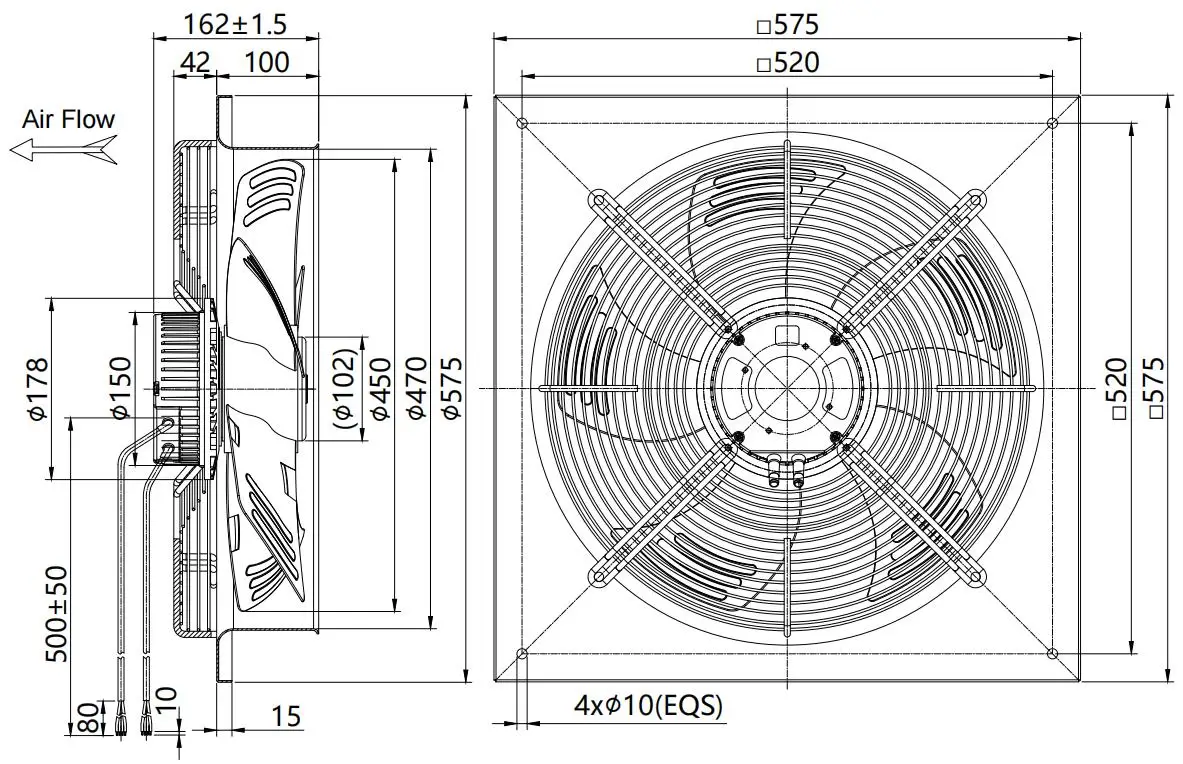 Seemtek Square Plate, 450mm, Axial - detail 10