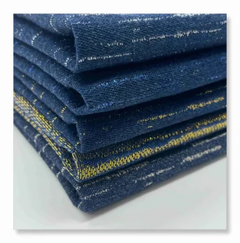 Wholesale New Gold and Silver Yarn Yarn-dyed Denim Cotton Polyester Luggage Textile Fabric Fabric High Quality Home Woven TWILL