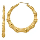 Brass Earrings Brassbrass Gemnel Jewelry Brass 18k Gold Bamboo Hip Hop Hoop Earrings Woman