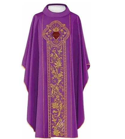 BLESSUME Celebrant Chasuble Church Purple Mass Vestments