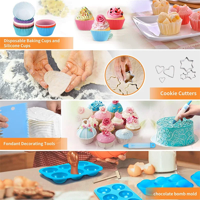 OEM & ODM 236 PCS Set Cake Decorating Supplies Wholesale Cake Decorations Baking Kit Customized Cake Decoration Tools