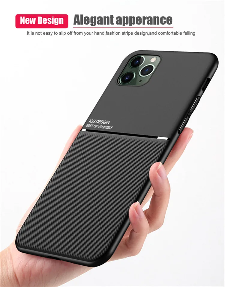 Luxury Business Carbon fiber phone Case For iPhone 11 pro max 12 X Xs max XR 7 8 Ultra thin Magnetic Car back Cover