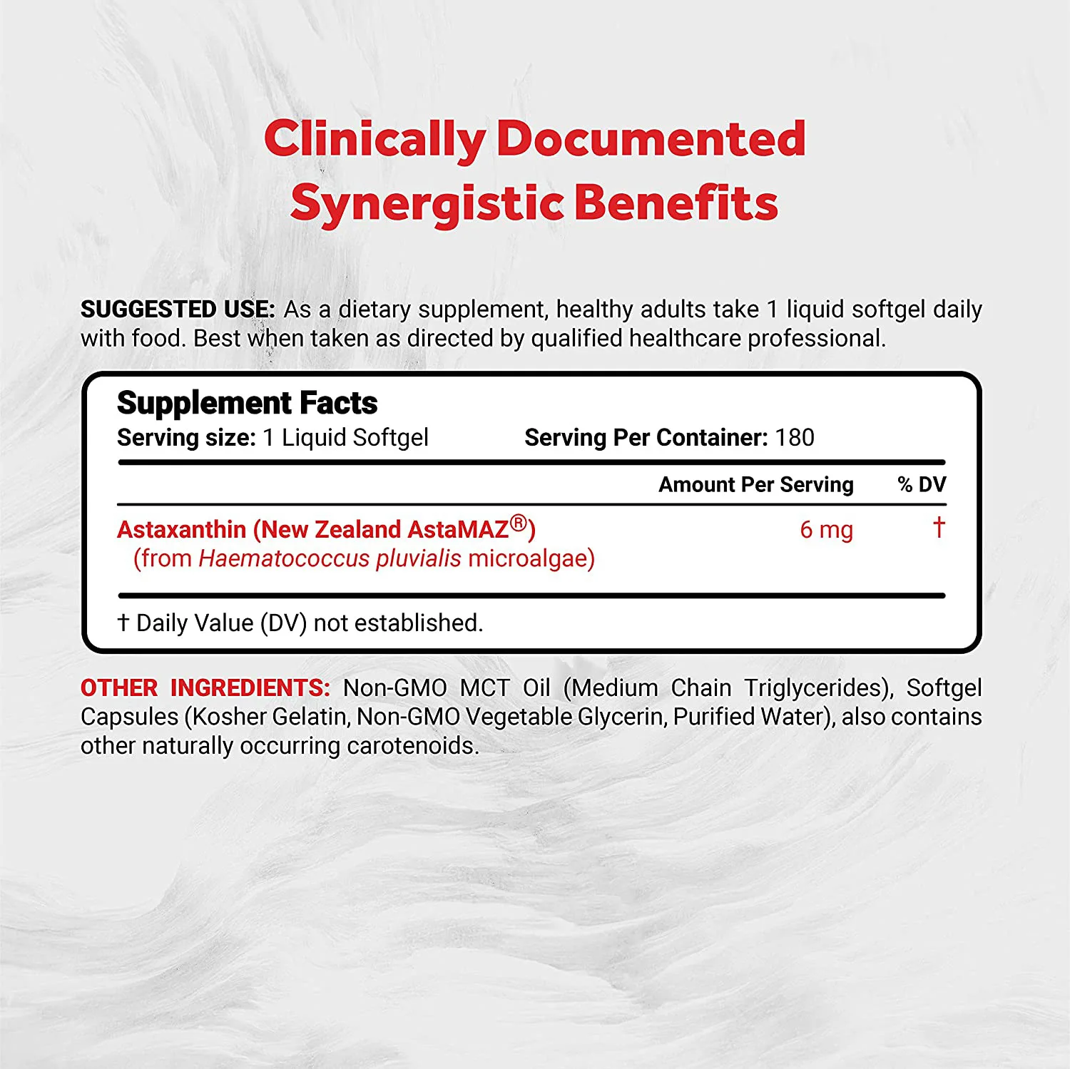 Oem Skin Whitening Astaxanthin Dietary Supplements 12mg Astaxanthin