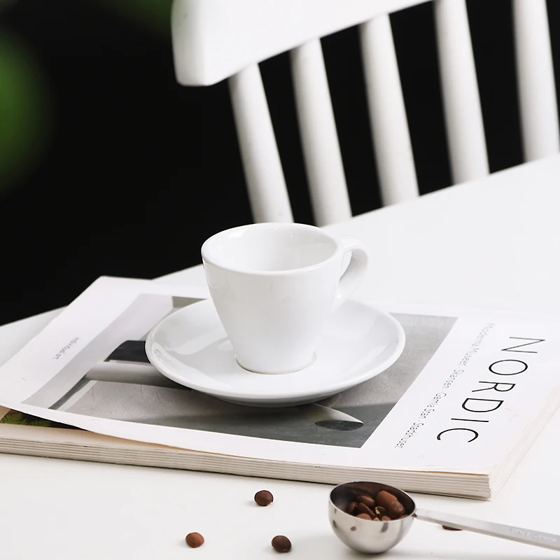 Manufacturers 75ml Reusable Porcelain Ceramic Cappuccino Espresso Latte Mug Handmade Small Modern Cafe Coffee Tea Cups factory