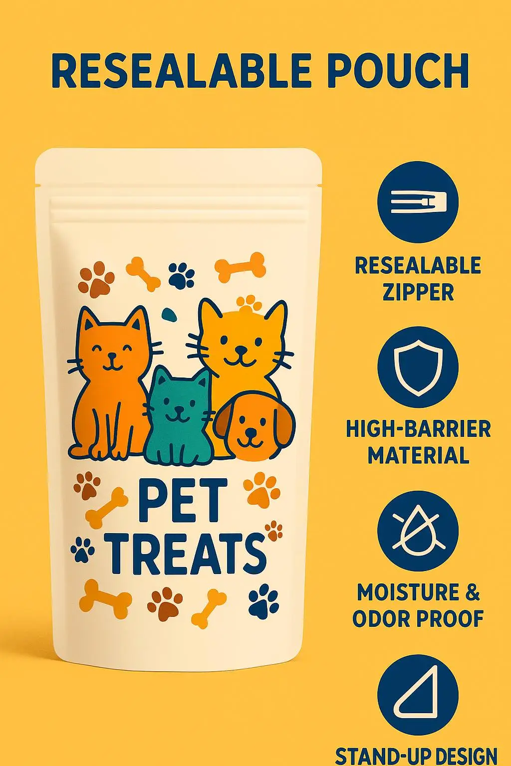 Resealable Stand Up Pouch for Pet Treats and Snacks - detail 3