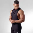 Vest Fitness Training Hoodie New Design Waistcoat Men's Sports Vest Hooded Sleeveless Men's Vest