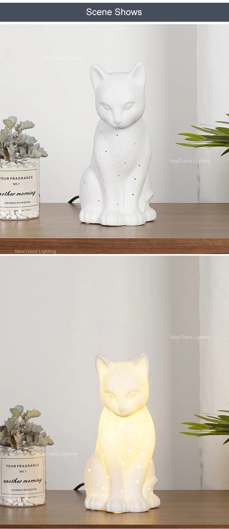 tr0031 hot sale ins cat desklamp home room bedroom living room ceramic cat led table lamp-4