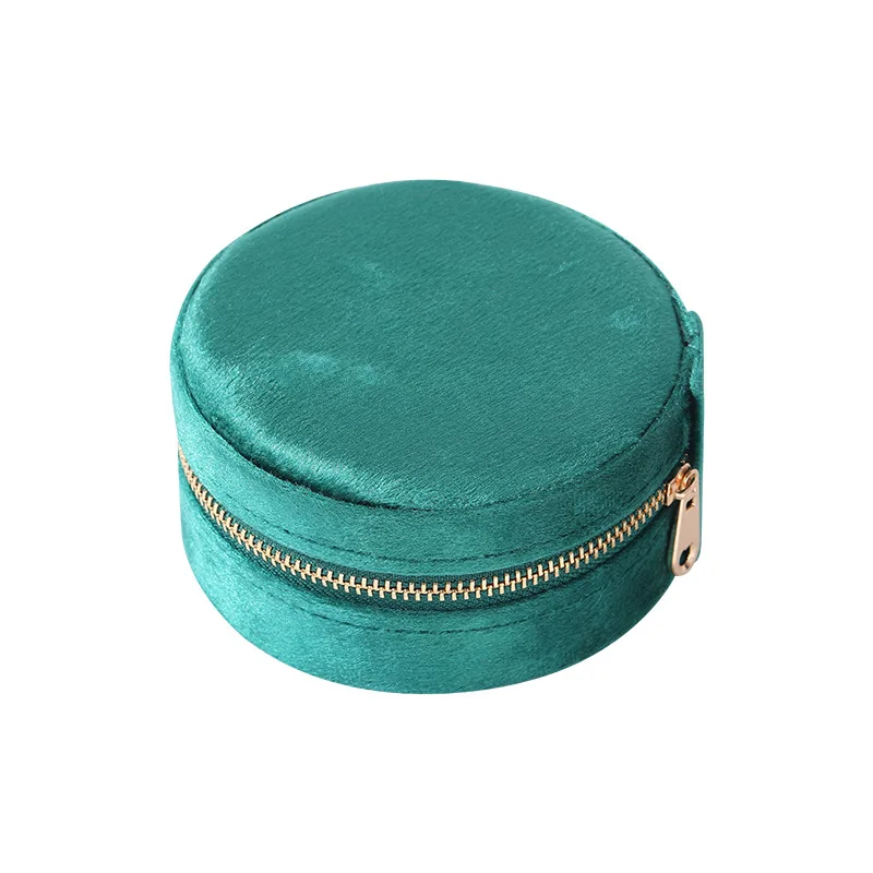 Round Portable Jewelry Box Jewelry Storage Gift Box Organizer Case for Rings Earrings Necklaces Bracelets