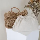 Canvas Bags Sundayhome 2021 Summer Indonesia Women's Beach Trend Canvas Big Round Handle Straw Shopping Bags