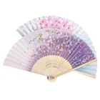 Bamboo Chinese Japanese Folding Fan Original Wooden Hand Flower Bamboo Fan For Home Decor