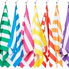 Stripe Beach Towel Customized Logo And Label Microfiber Stripe Sand Free Compact Quick Dry Beach Towel