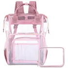 Bag Women Fashion Heavy Duty Clear Transparent Backpack With Cosmetic Bag For Women And Girls