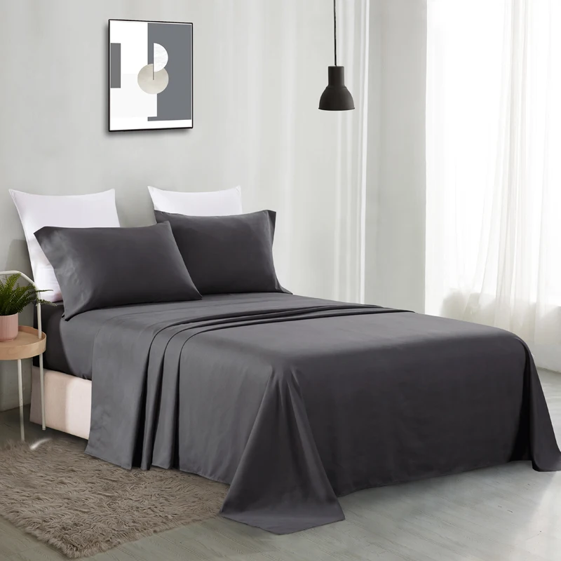 Elastic Fitted Sheet Queen King Size Bedding Cover Pillowcases Microfibber