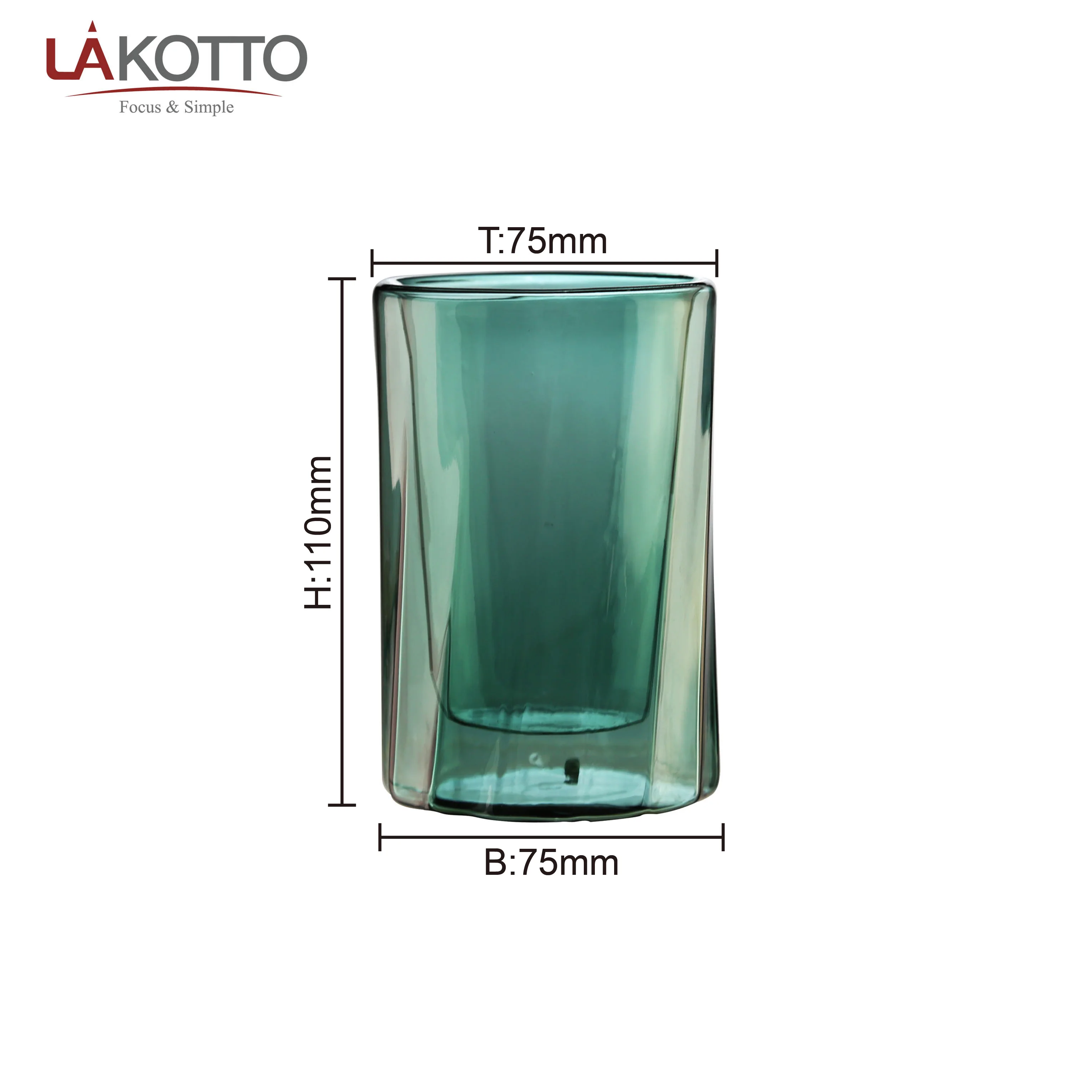 Customized high quality high borosilicate glass 220ml  glass double wall mug