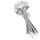 Gray Ties Cord Tie 100pcs/bag 4X6'' Gray Nylon Cable Marker Ties Self-Locking Cord Tags The Red ID Identify Cable Ties