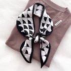 Scarf Scarfs Spring New Letter Printing Small Luxury Silk Long Scarf Printed Scarves Customize Satin Scarfs