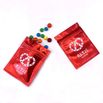 Zipper Bag Custom Printed Bags Smell Proof Flat Ziplock Pouch Mylar Candy Packaging Bags with Logo