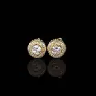 Diamond Earrings Hip Hop Full Diamond Earrings Zircon Round Bling Bling Stud Earrings