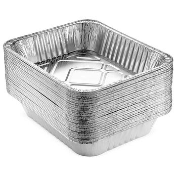 Laixin Disposable Half Size Deep Steam Table Container Roasting Trays 9 X 13 Aluminium Foil Pans With Cover