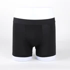 Stretch Satin Shorts Middle Waist Plain Seamless Men's Panties Sexy Underwear