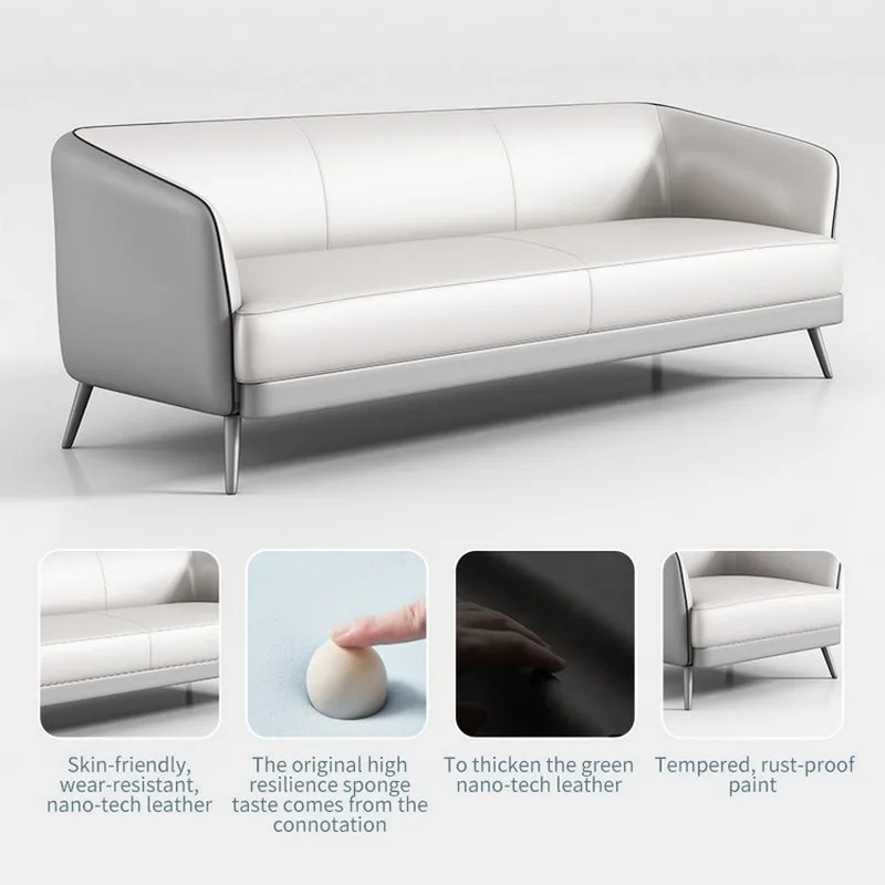 Office Luxury Leather L Sofa Italian Sofa Furniture Sofa Living Room Set