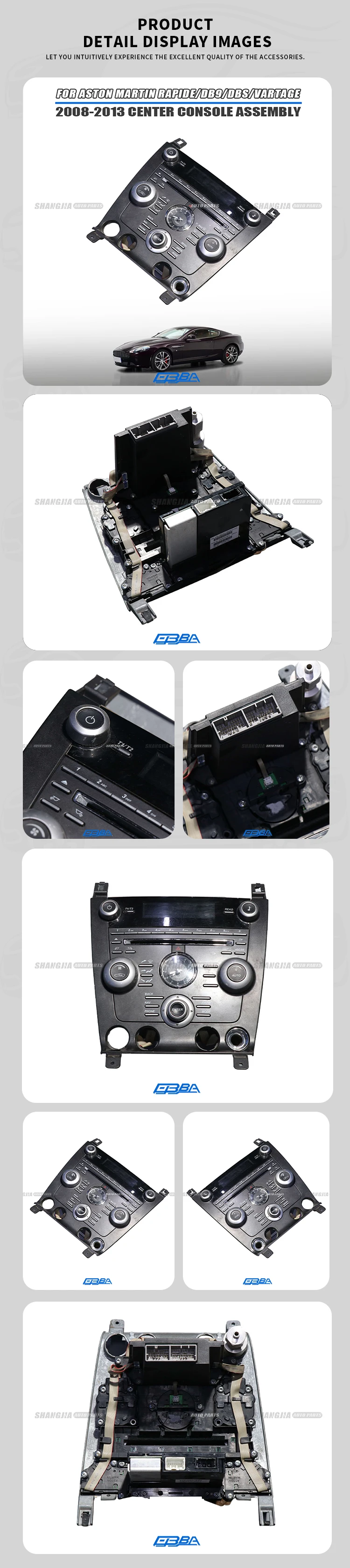 Center Console Assembly For Aston Martin Rapide DB9 DBS Vantage 2008 2013 OEM 6G3315K237AA Disassembled Used Car Part Original manufacture