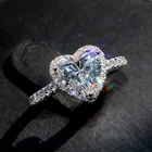 Ring Diamond S925 Sterling Silver Ring Diamond Halo Fine Ring Unique Style Love Wedding Engagement