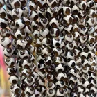Brown Beads Beads Wholesale 6mm Loose Faceted Brown Faceted Football Dzi Beads For DIY Jewelry Making