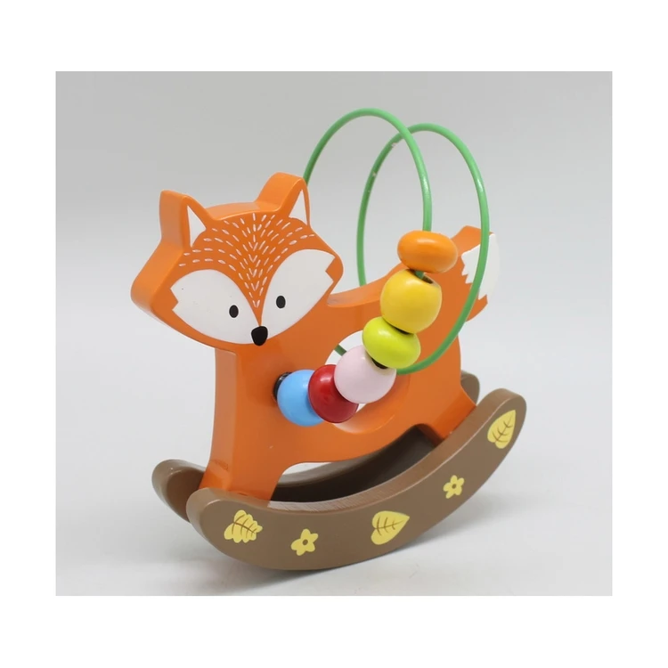 Wooden Fox Coaster Beads Maze Educational Toy 