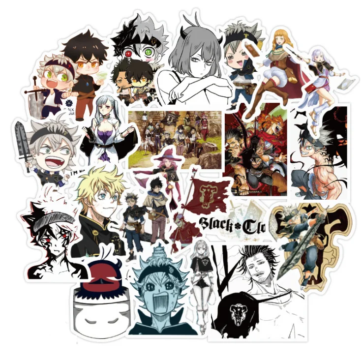 50pcs/pack Anime Black Clover Stickers Graffiti Stickers For Laptop Luggage  Book Water Bottles Journal Waterproof Vinyl Stickers - Buy Anime Black  Clover Asta Yuno Grinbellor Noell Silva Mimosa Vermilion Yami Sukehiro Luck
