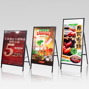 Manufacturer Supply Light Box Glass Advertising Led Restaurant Menu Board Floor standing illuminated poster display board