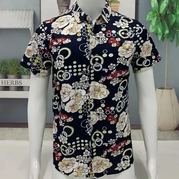 Summer Hawaiian Style Printed Men's Short-Sleeved Shirt Trendy Loose Large Size Beach Shirt For Men