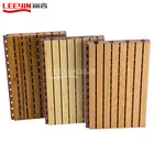 Sound Leeyin Mdf Customized Grooved Panels Sound Absorption Wooden Acoustic Panel
