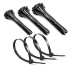 Ties 370mm Length Black Nylon Custom Reusable Fastening Cable Ties