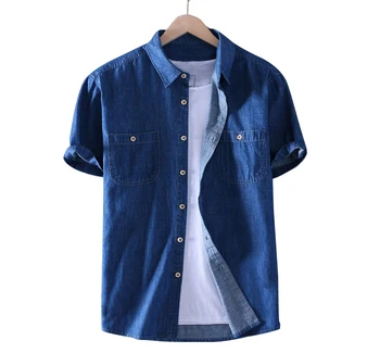 2020 fall fashion casual China factory wholesale high quality stylish long sleeve men slim denim jeans shirts