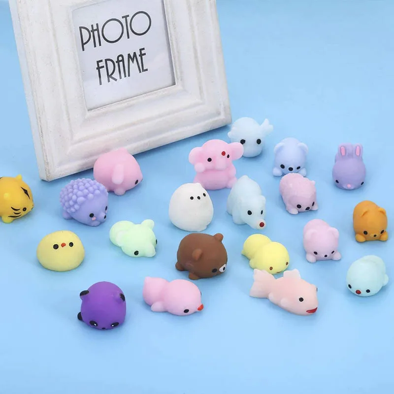Favors Small Mini Squeeze Toy Cute Animal Fidget Squishy Made of Soft TPR for Stress Relief