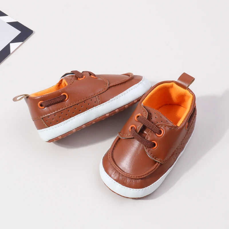 Ashional PU Baby Dress Shoes for Boys Spring Season Sprint Autumn Lightweight Breathable Anti-Slip Solid Pattern manufacture