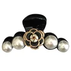 Hair Korea Exquisite And Elegant Camellia Pearl Hair Claw Hairpin For Women Girls Hair Accessories