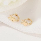 Earrings Trendy Dainty Rabbit Star Round Shape 14K Gold Plated Custom Korean Small Cute Earrings For Girls