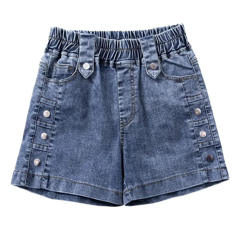 Casual High Waist Denim Shorts Women Summer Plus Size Pocket Tassel Hole Ripped jeans Short Female Femme Short Pants Women