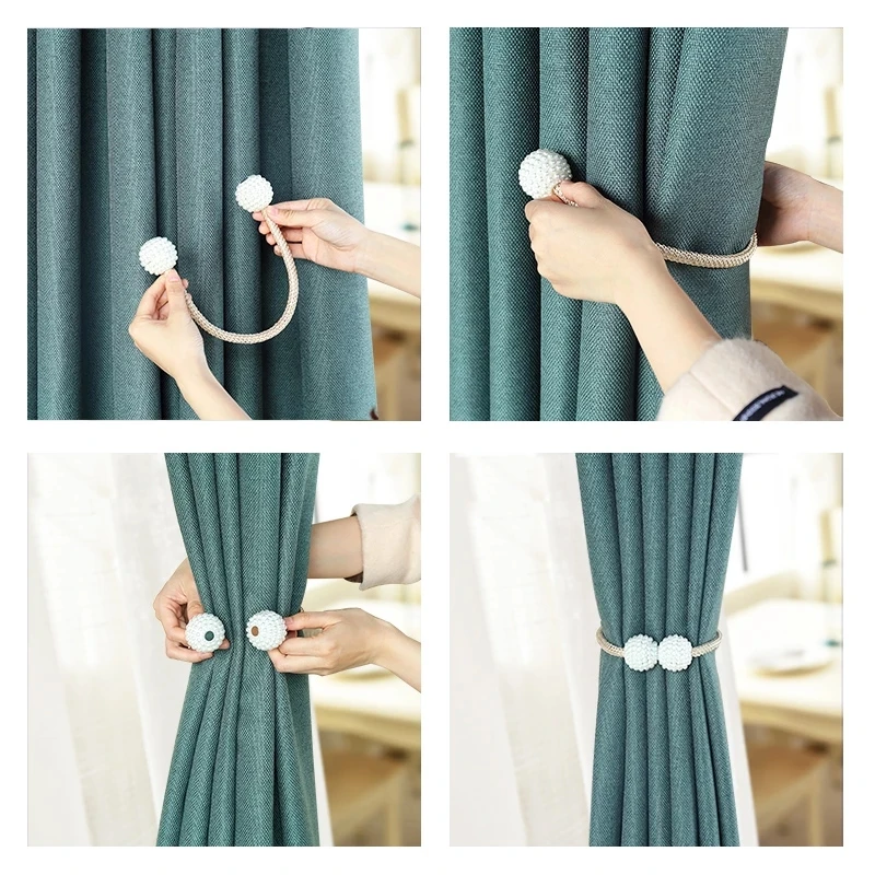 1x Pearl Magnetic Curtain Clip Curtain Holders Tieback Buckle Clips Hanging Ball Buckle Tie Back Curtain Accessories Home Decor