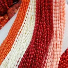 Oval Beads Factory SMOOTH OVAL SHAPE PINK CORAL SPACER LOOSE BEADS STRAND