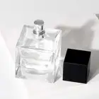 Glass Bottle Cap Glassglassglass 2021 Newest 50Ml Flat Square Empty Crimp Perfume Glass Bottle With Cap