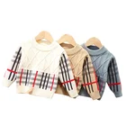 Babi Sweater Winter Korea Style Winter Round Neck Striped Knitted Baby's Pullover Sweaters