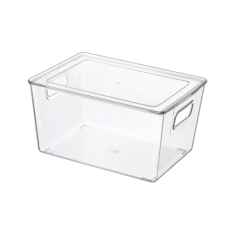 Transparent Clear Plastic Air Tight Storage Bins Fridge Refrigerator Organizer Food Containers Storage Box With Handles