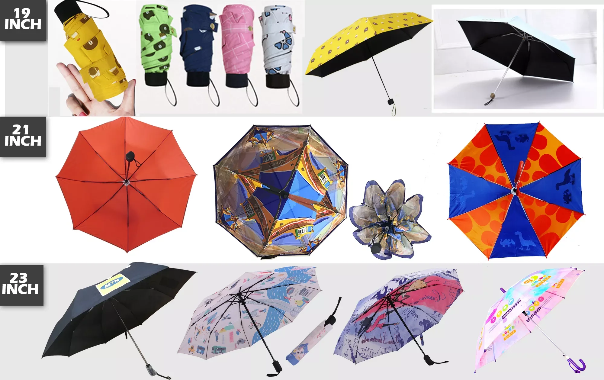 Promotional Advertising Wind Resistant 3 Fold Rain Umbrella Portable Travel Umbrellas Custom Logo Folding Backpack Umbrella