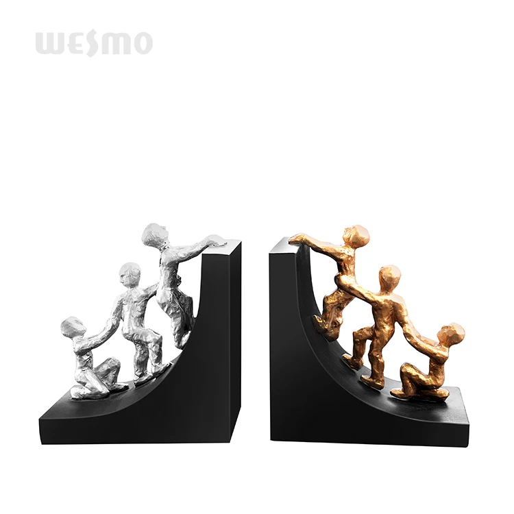 Home Ornament Resin Craft Figurines Silver Running Man Bookends Set Tabletop Statue for home decor luxury