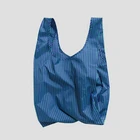 Blue Trips Printed Foldable Polyester Shopping Tote Bag Japanese Style